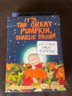 Peanuts Charlie Brown Snoopy Playing Cards/Fall 🍁 with comic book sayings!